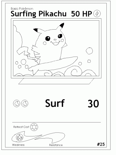 Pikacard Coloring Page