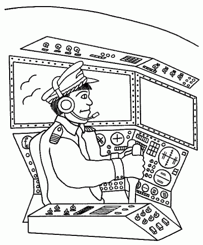 Pilot Coloring Page