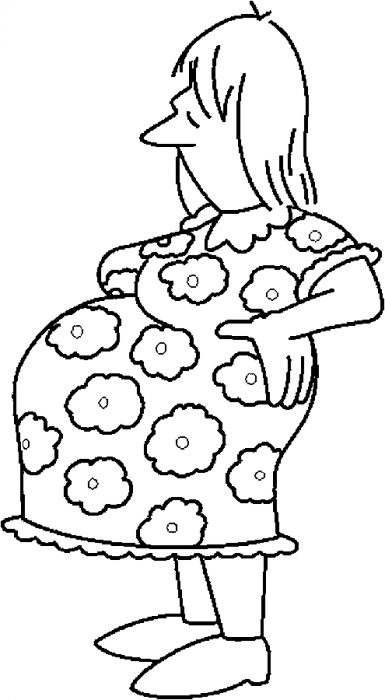 Pregnant Woman Standing Coloring Page