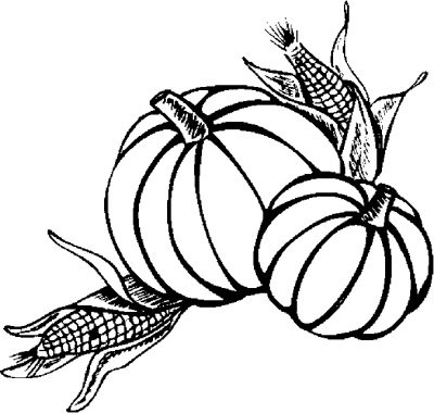 Pumpkins &amp; Corn Coloring Page