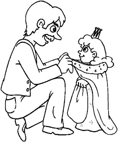 Putting On Costume Coloring Page