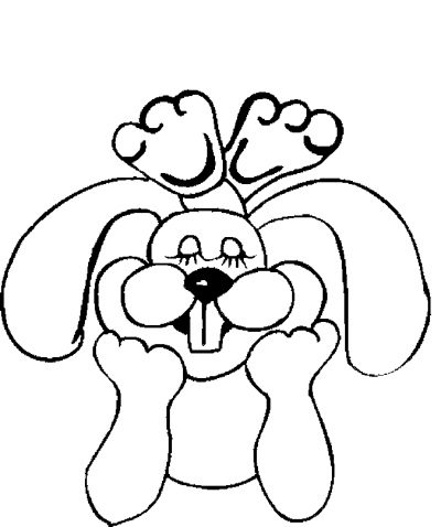 Rabbit In Love Coloring Page