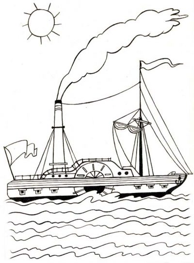 Raddampfer Coloring Page