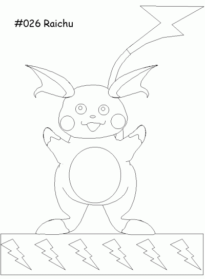 Raichu Coloring Page