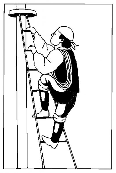 Sailor Getting Up The Mast Coloring Page