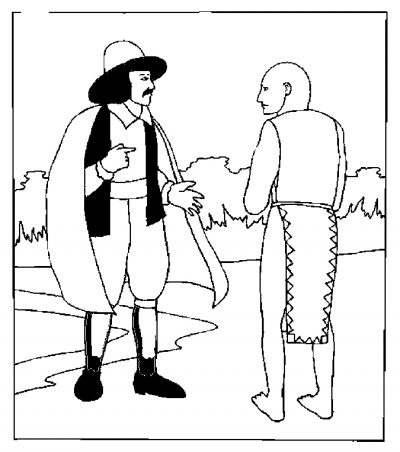 Sailor Talking To Native Coloring Page