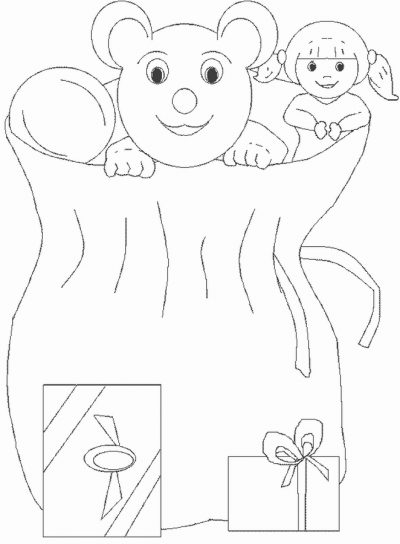 Santabag Christmas Coloring Page