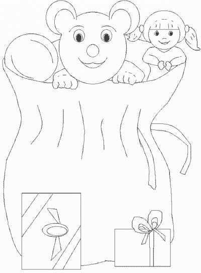 Santabag Coloring Page