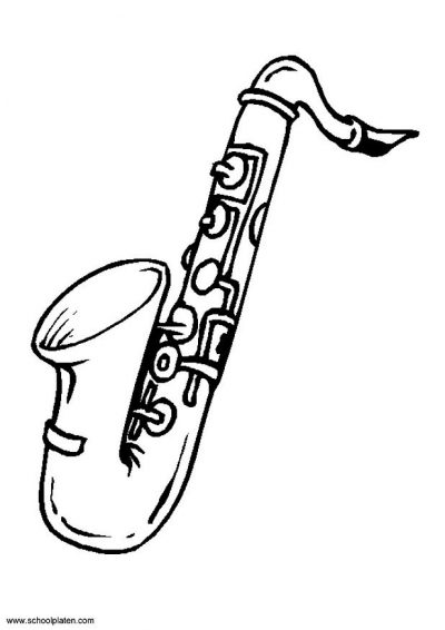 Saxophone Coloring Page