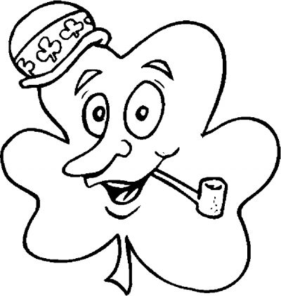 Shamrock With Pipe Coloring Page