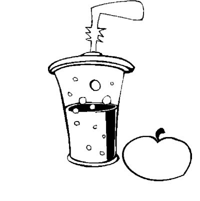 Soda &amp; Apple Coloring Page
