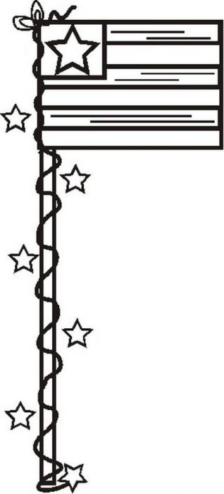 Starflagpolebw Coloring Page