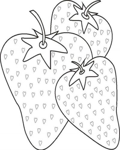 Strawberriesbw Coloring Page