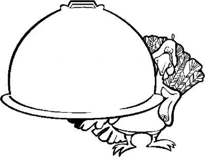 Turkey &amp; Covered Dish Coloring Page
