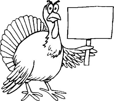 Turkey Protesting Coloring Page