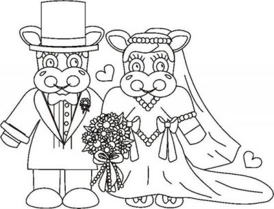 Weddingcowsbw Coloring Page