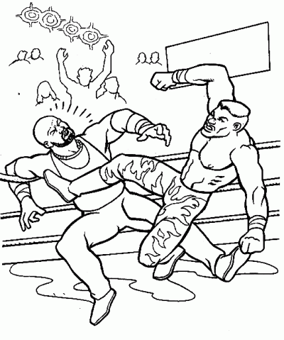 Wrestlers Coloring Page
