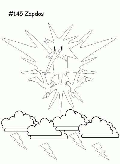 Zapdos Coloring Page