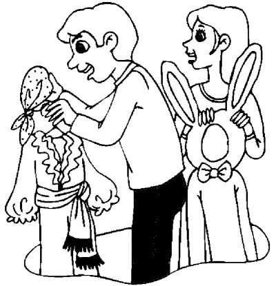 Couple With Costumes Coloring Page