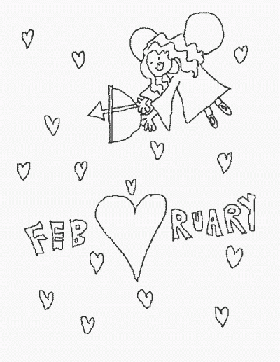 February Coloring Page