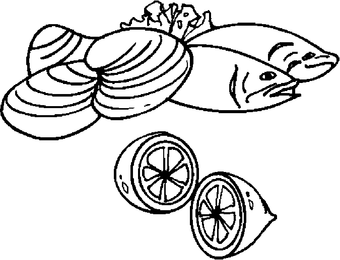 Fish &amp; Clams Coloring Page