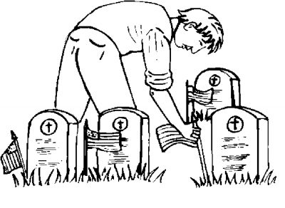 Flags At Graves Coloring Page