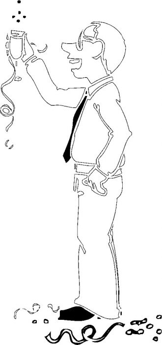 Man Toasting Happynewyear Coloring Page