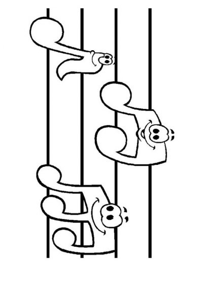 Music Notes Coloring Page