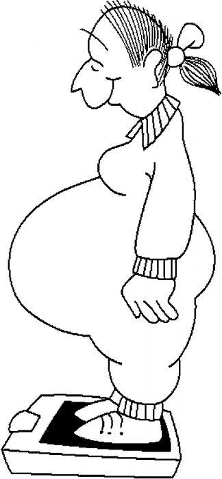 Pregnant Woman On Scale Coloring Page