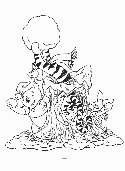 Snowfight Coloring Page