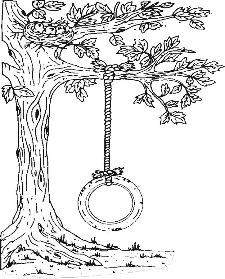 Tire Swing Coloring Page