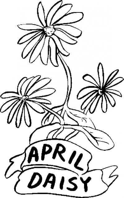 April &#8211; Daisy Coloring Page