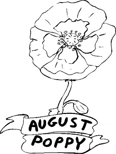 August &#8211; Poppy Coloring Page