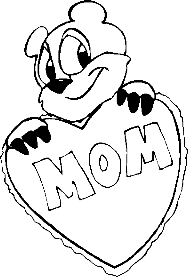 Bear &#8211; Mom Coloring Page
