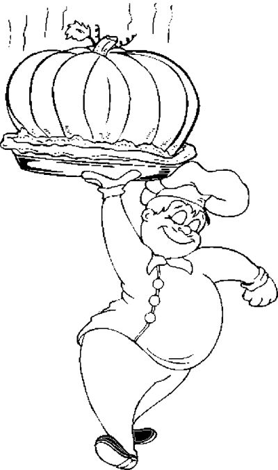 Chef &#8211; Baked Pumpkin Coloring Page