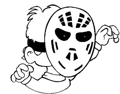 Costume &#8211; Hockey Mask Coloring Page