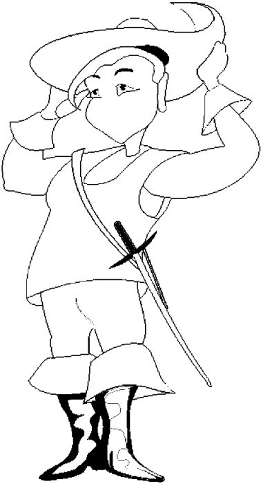 Costume &#8211; Musketeer Coloring Page