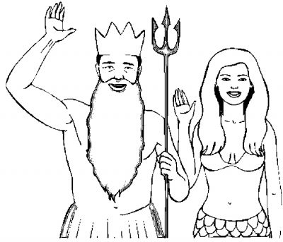 Costume &#8211; Triton &amp; Mermaid Coloring Page