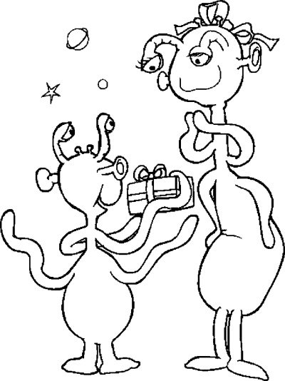 Gift For Mom &#8211; Aliens Coloring Page