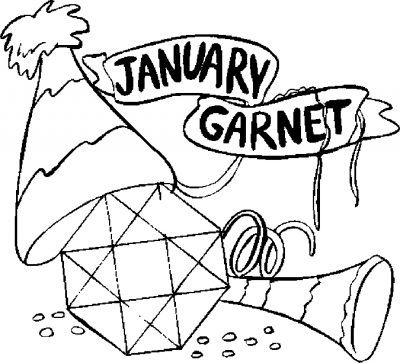 January &#8211; Garnet Coloring Page