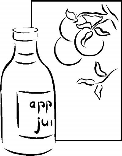 Juice &#8211; Apple Coloring Page