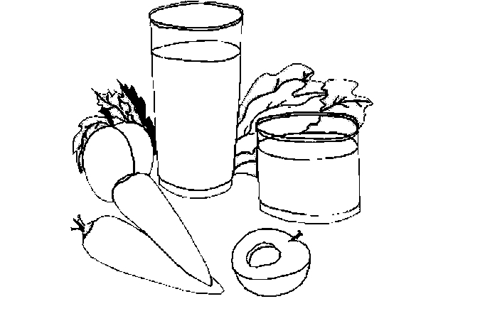 Juice &#8211; Vegetable Coloring Page