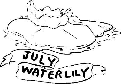 July &#8211; Water Lily Coloring Page