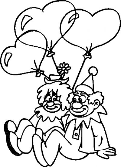 Lovers &#8211; Clowns Coloring Page