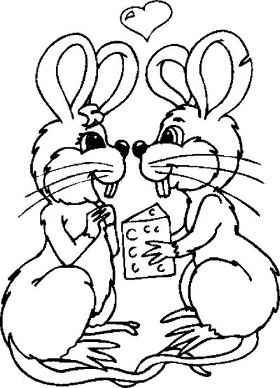 Lovers &#8211; Mice Coloring Page