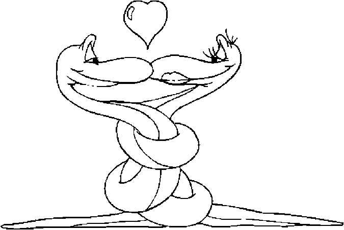 Lovers &#8211; Snakes Coloring Page