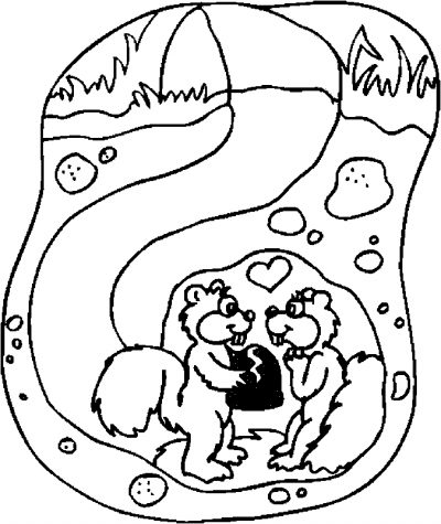 Lovers &#8211; Squirrels Coloring Page