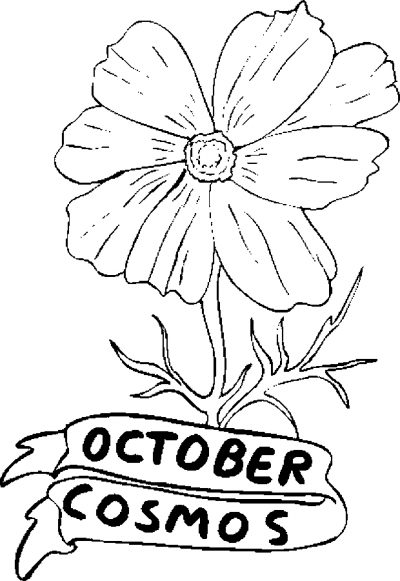 October &#8211; Cosmos Coloring Page