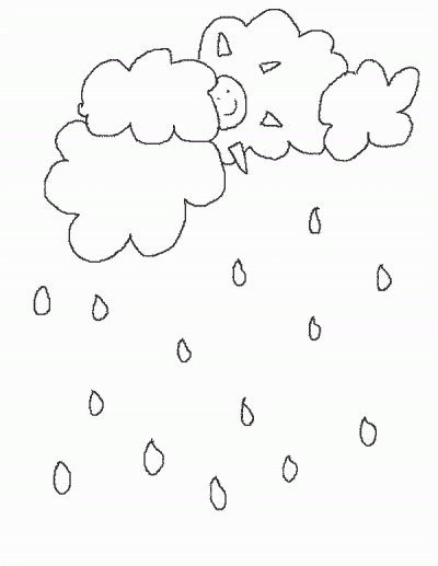 Spring &#8211; Showers Coloring Page