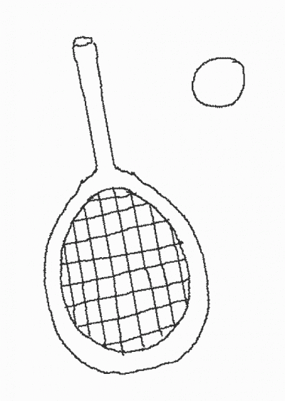 Spring &#8211; Tennis Bat Coloring Page